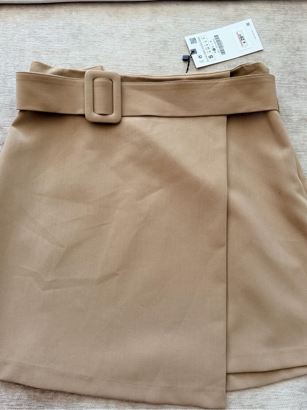 Zara Camel Mini Skirt Belt - Picture 1 of 7